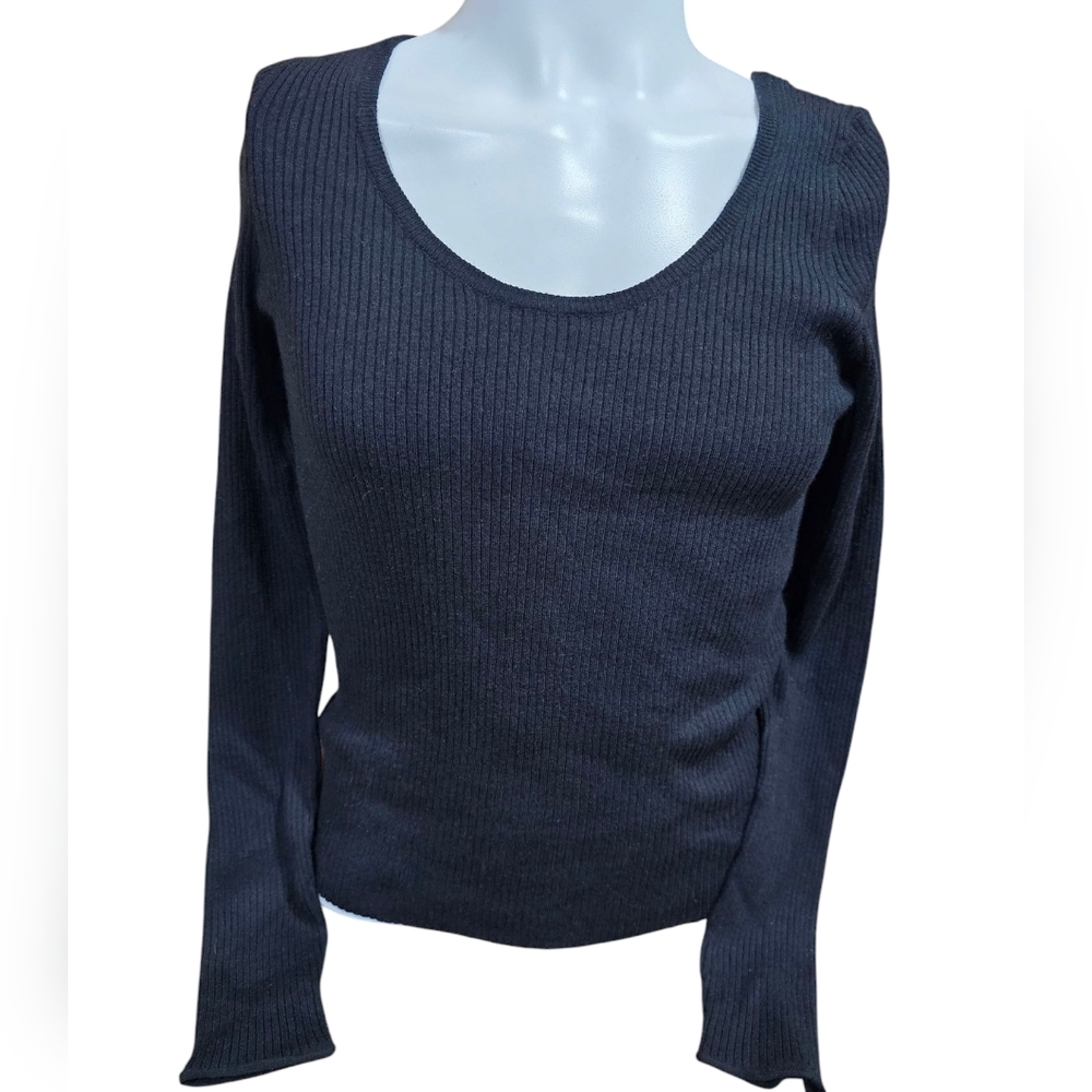 NWT Universal Thread Women's Black Ribbed Long Sleeve Sweater Size Extra Large‎